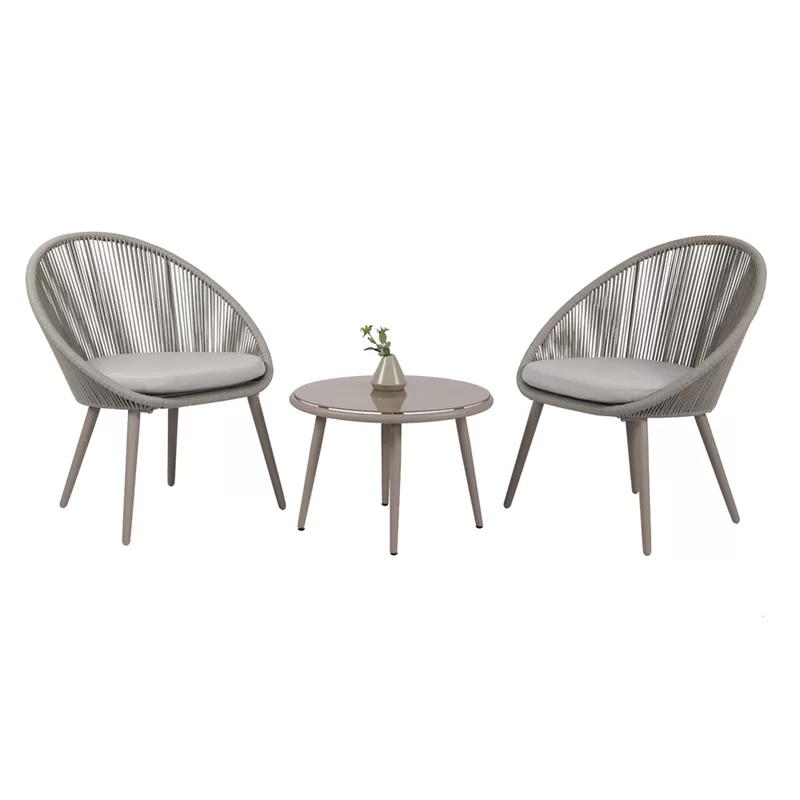 Alianna Patio Rope 3 Piece Bistro Set With Cushions Outdoor Alianna Patio Rope 3 Piece Bistro Set, Paden 3 Piece Wicker Outdoor Patio Bistro Set With Grey Cushion