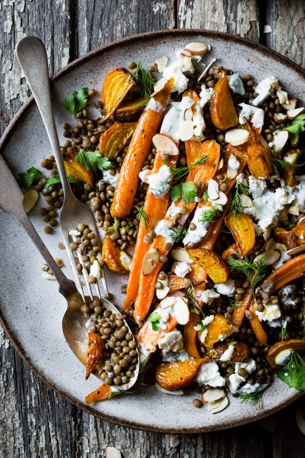 Roasted Beet & Carrot Lentil Salad with Feta, Yogurt & Dill Vegetarian Recipes, Cooking Recipes, Healthy Recipes, Ham Recipes, Cooking Videos, Dinner Recipes, Grilling Recipes, Chicken Recipes, Dessert Recipes