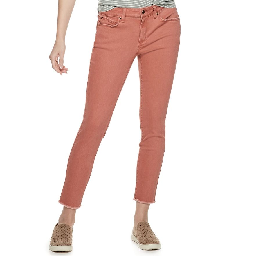 women 39 s sonoma goods for life fray hem midrise ankle sonoma jeans size chart