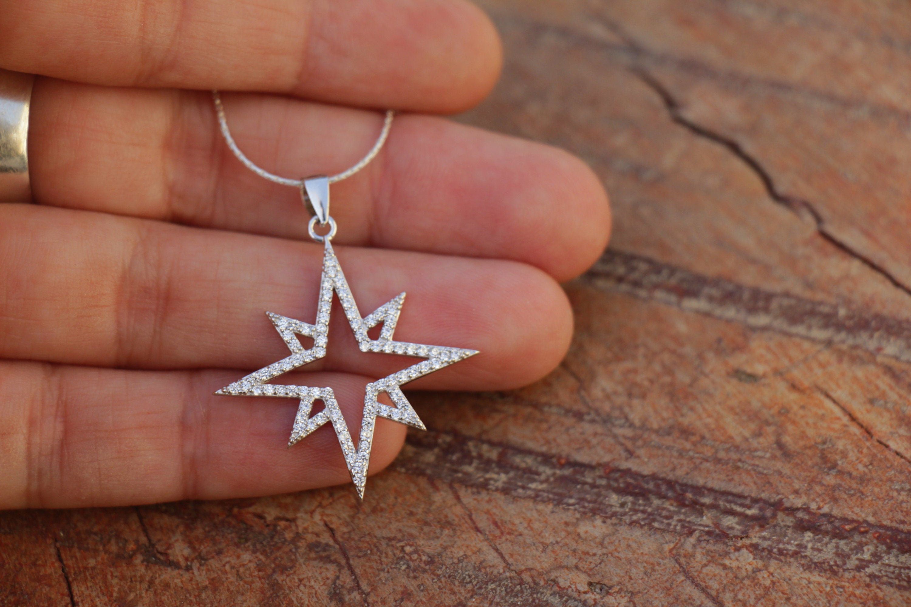 Bracelet Charm 925 Sterling Silver Shiny Pentagram Charm Hammered Pentagram Necklace Charm Star Charm