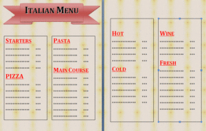 italian food menu template word excel pdf templates www
