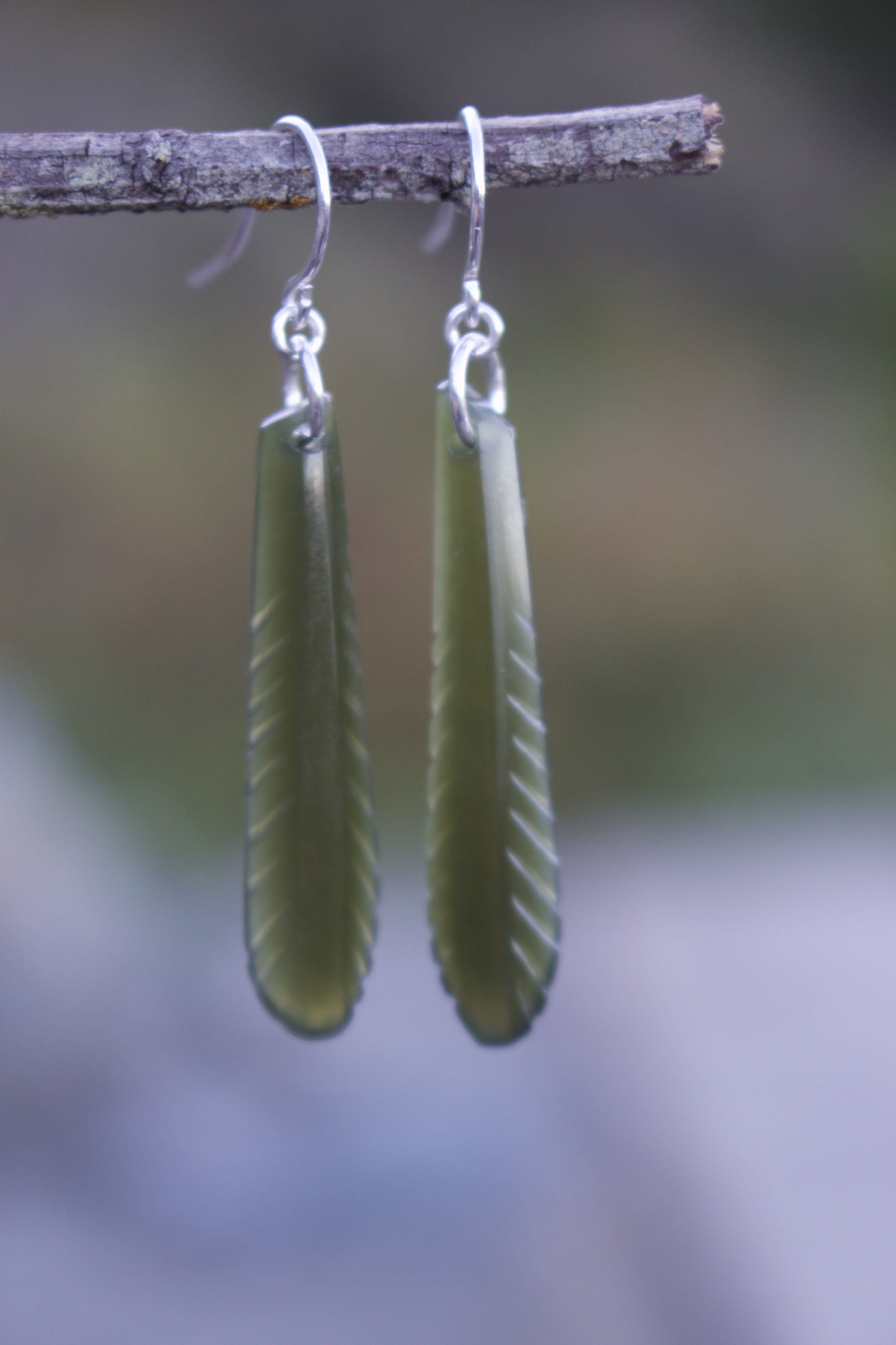 WYOMING JADE EARRINGS SET IN STERLING SILVER WIRE WRAPPED