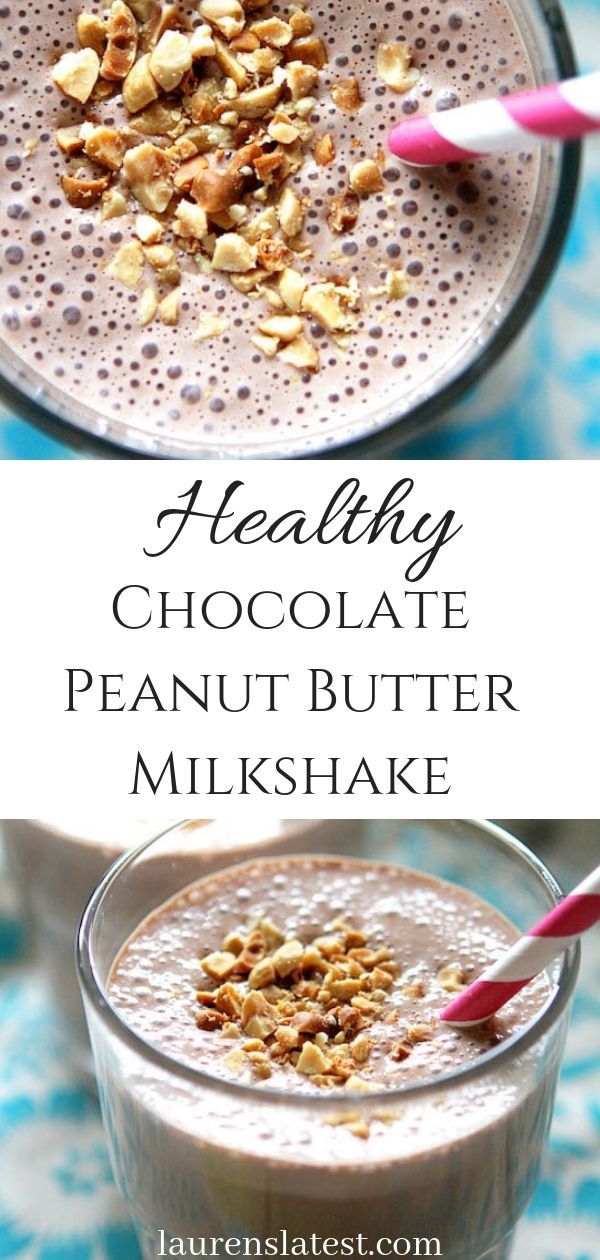 Healthy Chocolate Peanut Butter Milkshake (high protein) #healthychocolateshakes