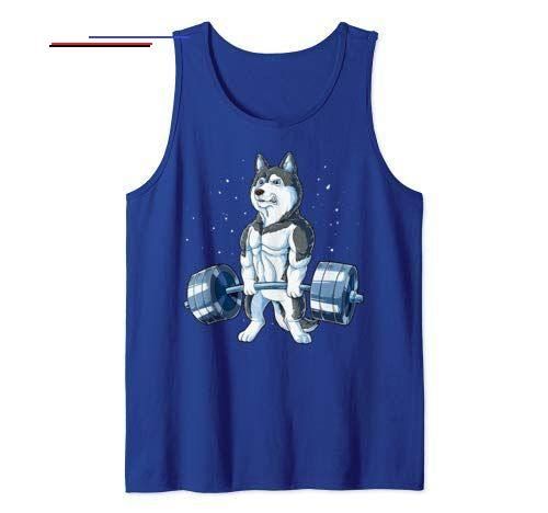 Siberian Husky Weightlifting Funny Deadlift Men Fitness Gym Tank Top #Deadlift #Fitness #Fitness Tra...