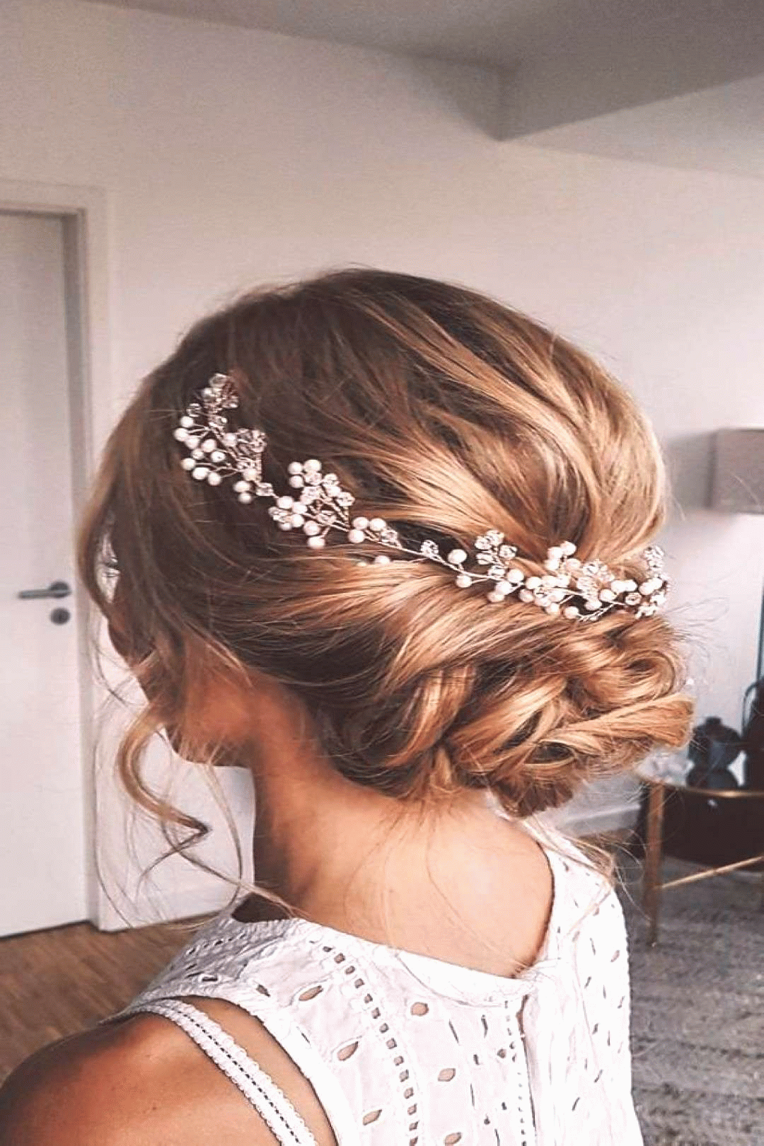 Couronne de mariée mariage dor couronne perle vigne parure de mariage perle Bridal tiara Pearl