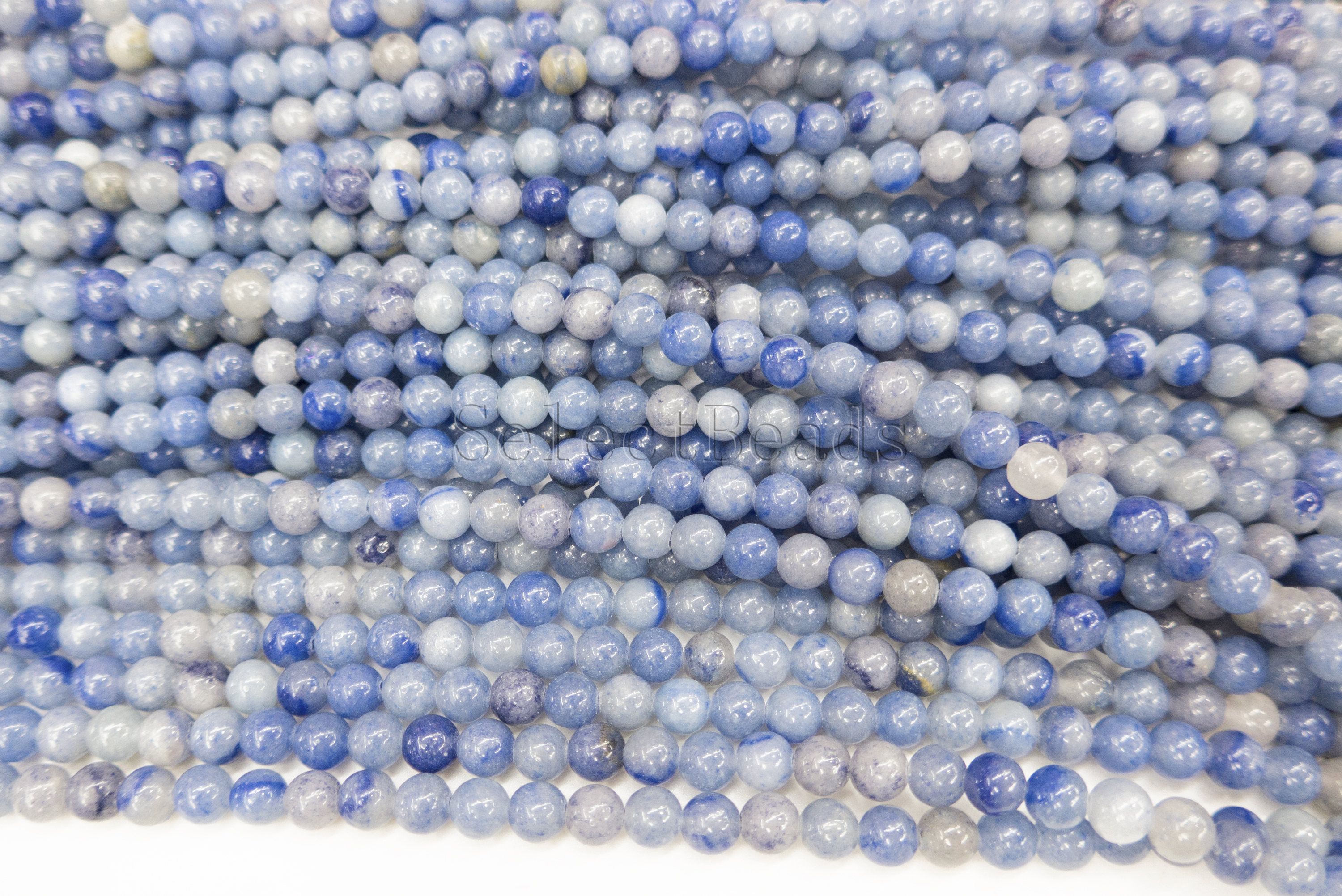 6mm Round light sapphire Glass Beads 15/" Loose Strand