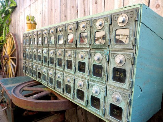 Vintage Post Office Box Mail Sorter Cabinet W Br Verdigris Vintage Post Office Box Mail Sorter Cabinet W By Merlesvintage
