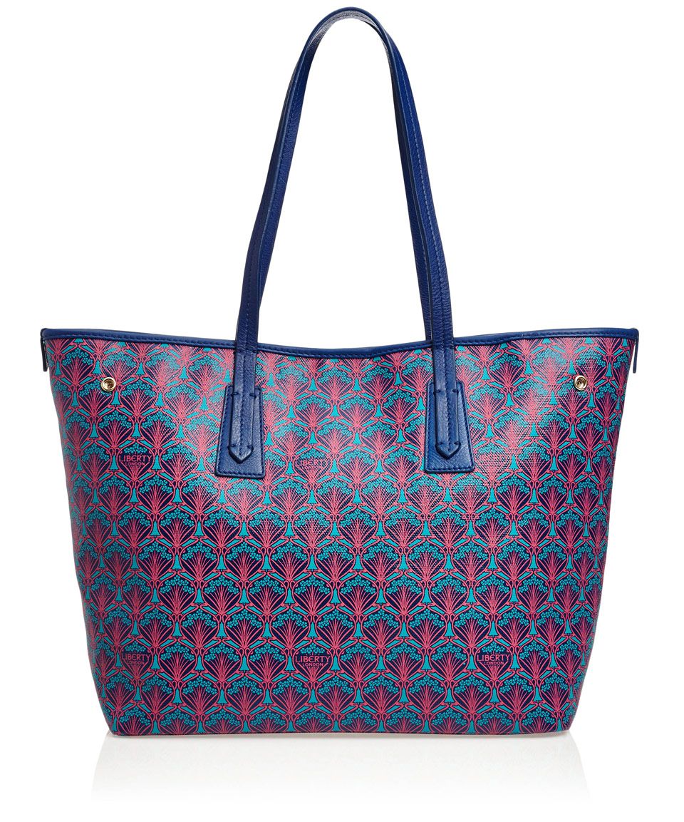 Little Marlborough Tote Bag In Iphis Canvas Bags Wallets Blue Liberty London Little Marlborough Small Tote Bag Designer Bags Co Uk