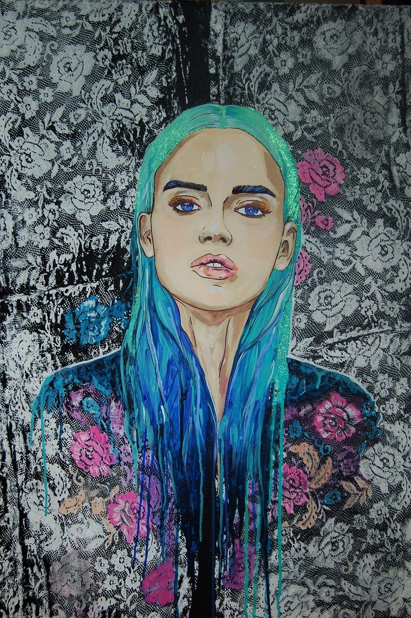 Isn T She Lovely D Rybak Hit It Again Stunning Black Rose Acrylic Canvas 70 X 100 Cm 2017 Young Art Art Artist Gallery