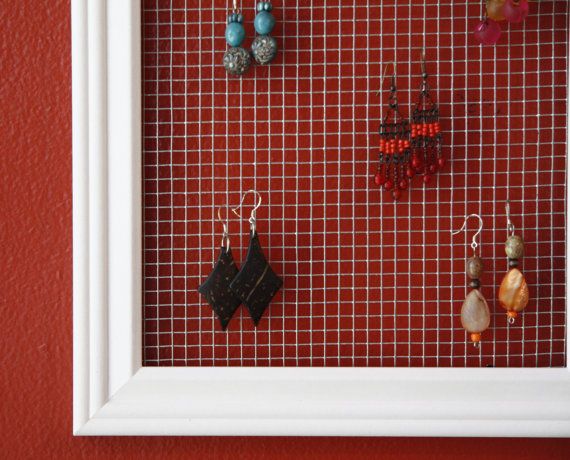 Earring Holder Display 7x14 White Wire Mesh Earring Holder Display 7x14 White Wire Mesh Hanger Trendy