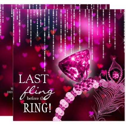 last fling before the ring bachelorette pink ring invitation