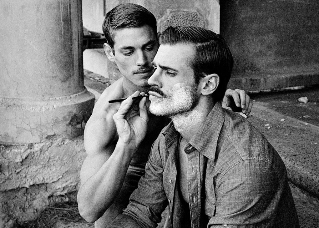 photography vintage black and white barber moustache Moustaches, Shaved Hai...