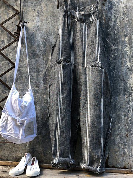 Casual Plus Size Striped Jumpsuit #casualjumpsuit