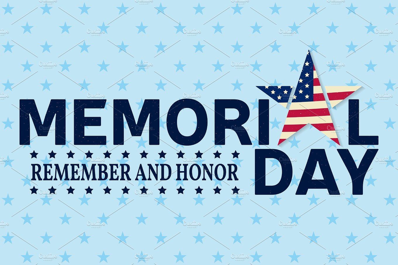 Happy Memorial Day greeting card. by sivVector on creativemarket