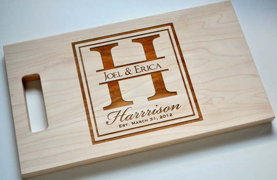 cutting board personalized cutting board laser engraved 8x14 wood