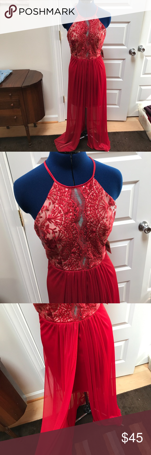 macys red evening gowns