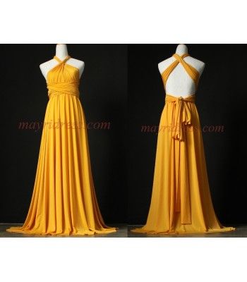 golden yellow infinity dress