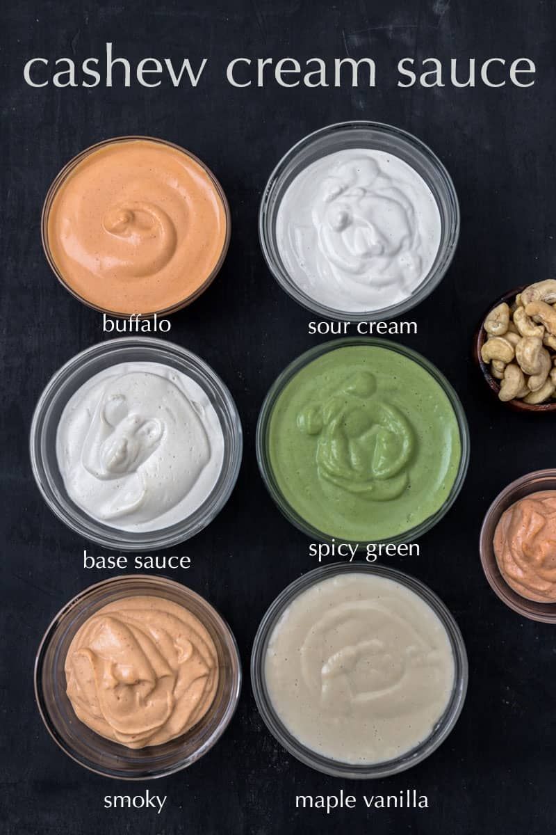 Easiest Cashew Cream Sauce Recipe (+ variations) - simplyceecee.co Cashew Recipes, Vegan Cheese Recipes, Cream Sauce Recipes, Vegan Sauces, Vegan Condiments, Vegan Dishes, Dairy Free Recipes, Homemade Condiments, Gluten Free