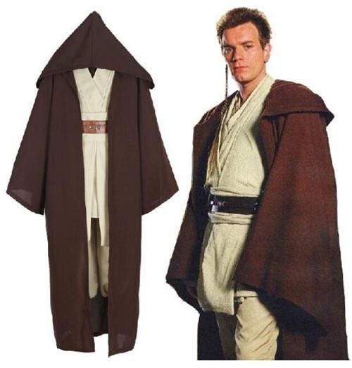 Halloween Star Wars Cosplay Obi Wan Kenobi Jedi Knight Adult Costume Cloak Suits