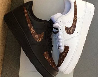 Custom Nike Air Force 1 - Brown LV Monogram Print | Cute nike ... Custom Nike Air Force 1 - Brown LV Monogram Print | Cute nike ...