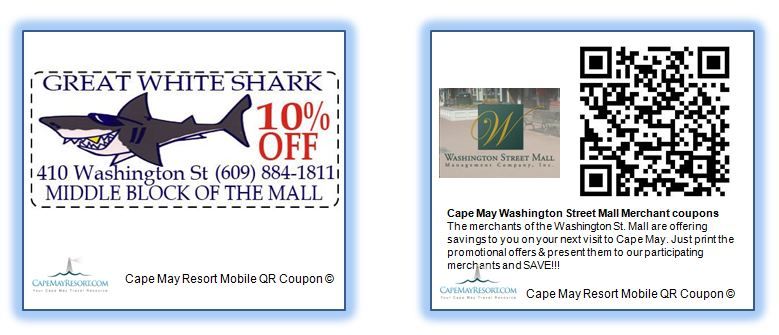 Cape May QR Coupon Saves Money Cape May Washington Street Mall Merchant Cape May QR Coupon Saves Money Cape May Washington Street Mall Merchant