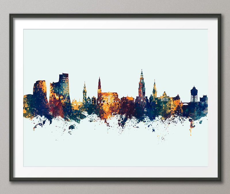 Groningen Skyline Netherlands Cityscape Art Print Poster Etsy Poster Prints Posters Art Prints Cityscape Art
