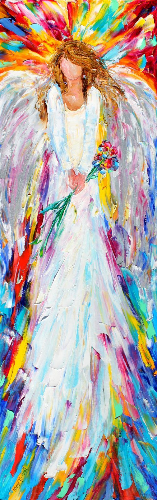 original oil painting angel palette knife impasto by karensfineart i
