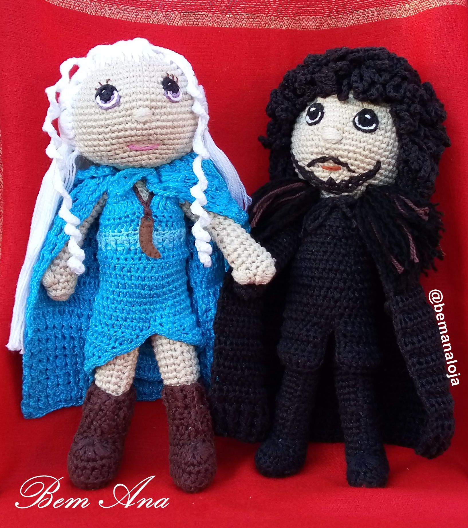 Bem Ana Loja Daenerys Targaryen and Jon Snow Amigurumi Game of