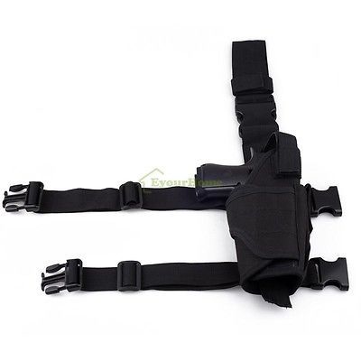 With Buckles Black Leg Holster Deluxe for Adults One Size Attaches to a Belt
