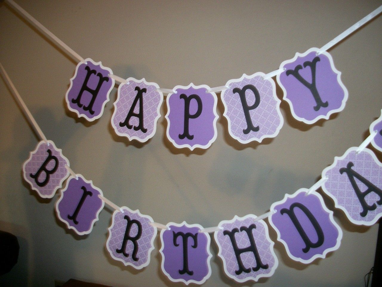 purple birthday banners