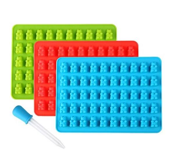 50 Cavity Silicone Gummy Bear Chocolate Mold Candy Maker Ice Tray Jelly Dropper