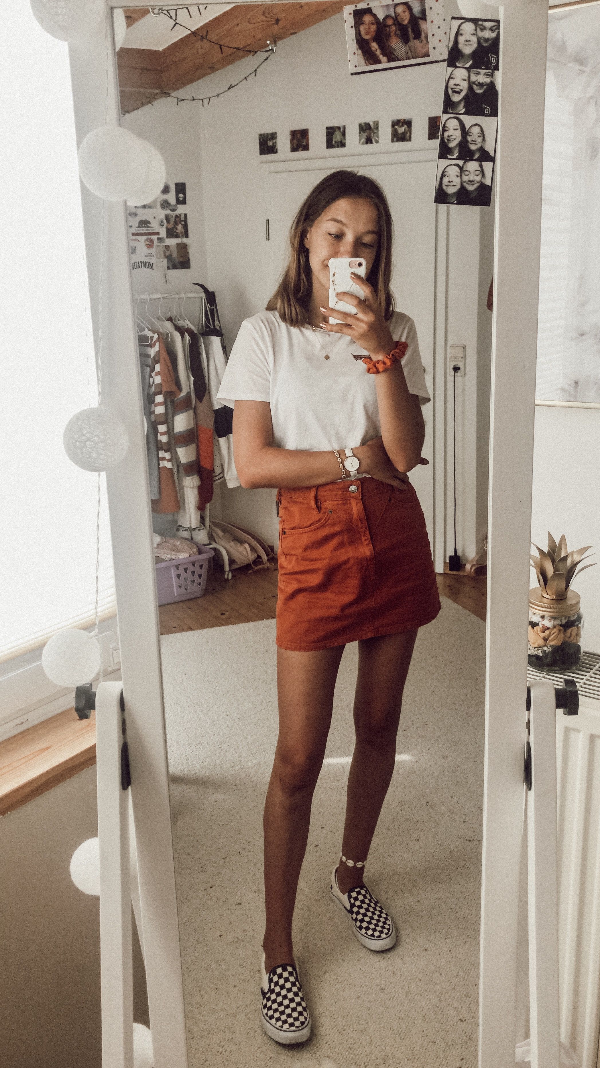 Zara Skirt + Shirt & Vans 🤟🏽 Source by s0phiehelene #inspiration #Outfi...