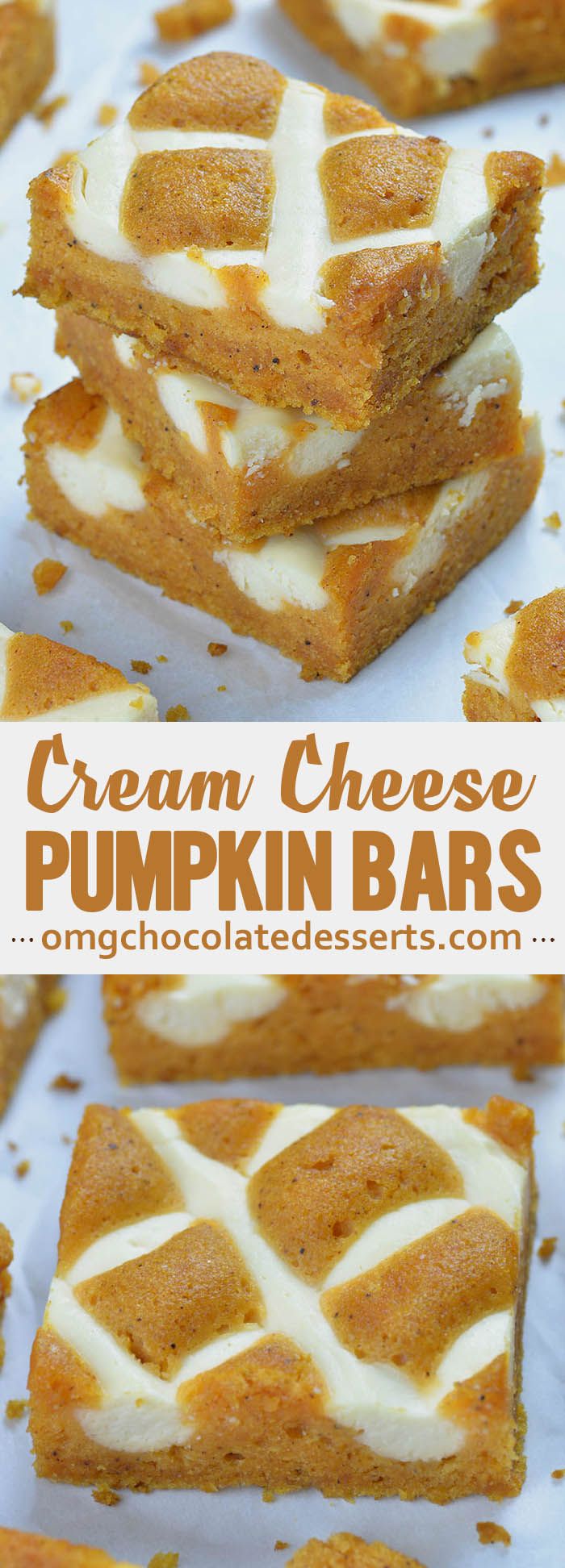Pumpkin Bars with Cream Cheese #fallfoods
