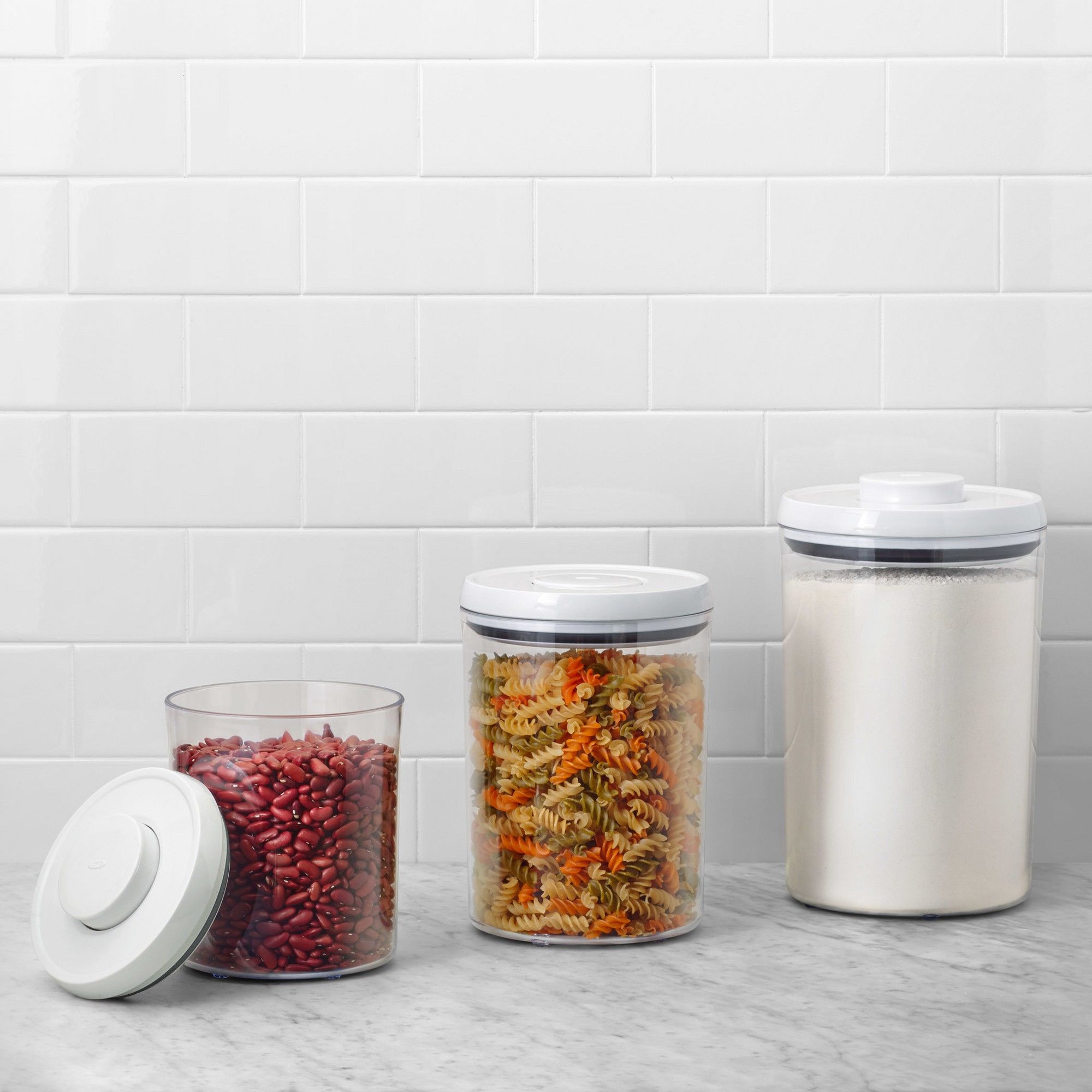 Oxo Pop 3pc Airtight Round Canister Set Oxo Pop Containers