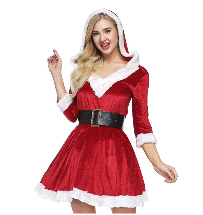 Claus Santa Costume Cosplay Christmas Dress Costume Bapbog Womens 2 Piece Mrs
