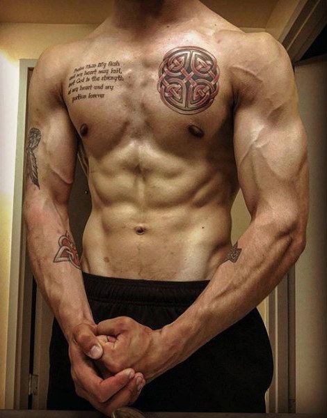 Celtic Tree Of Life Tattoo Design On Chest For Men Life Tattoos Tree Tattoo Men Tree Tattoo Chest