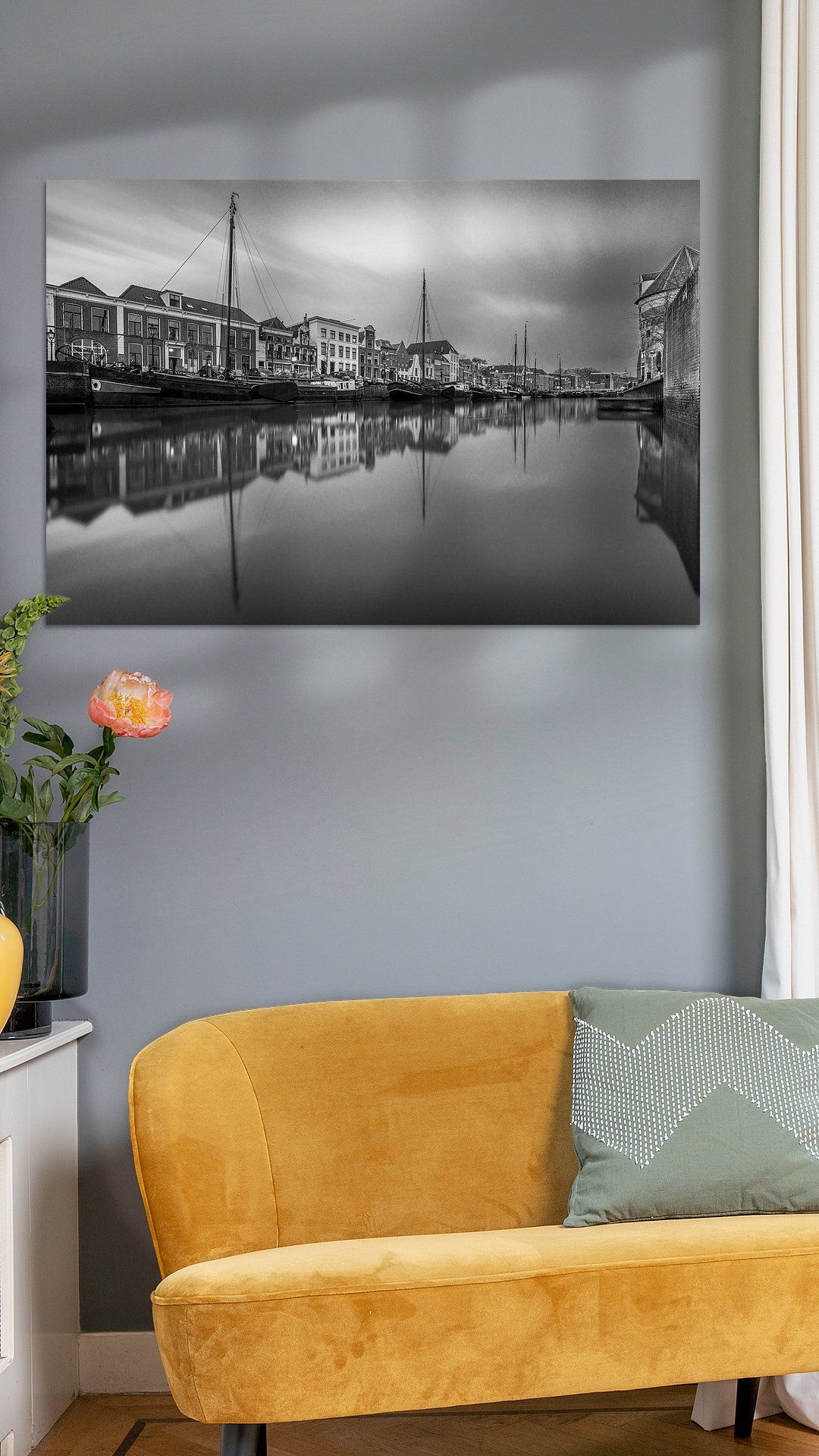 Koop het kunstwerk 'Schepen in de Zwolse grachten' van Eelke Brandsma als schilderij op canvas, aluminium dibond, HD Metal, (ingelijste) fotoprint, behang, en meer. Canvas, Prints, Home Decor, Products, Tela, Decoration Home, Room Decor, Canvases, Home Interior Design