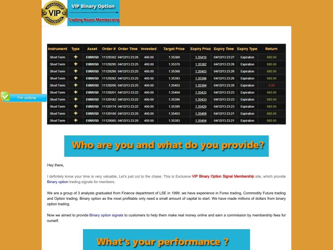 Binary options vip methods
