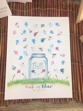 Firefly Fingerabdruck Gästebuch Einmachglas Geschlecht offenbaren Lightning Bug...