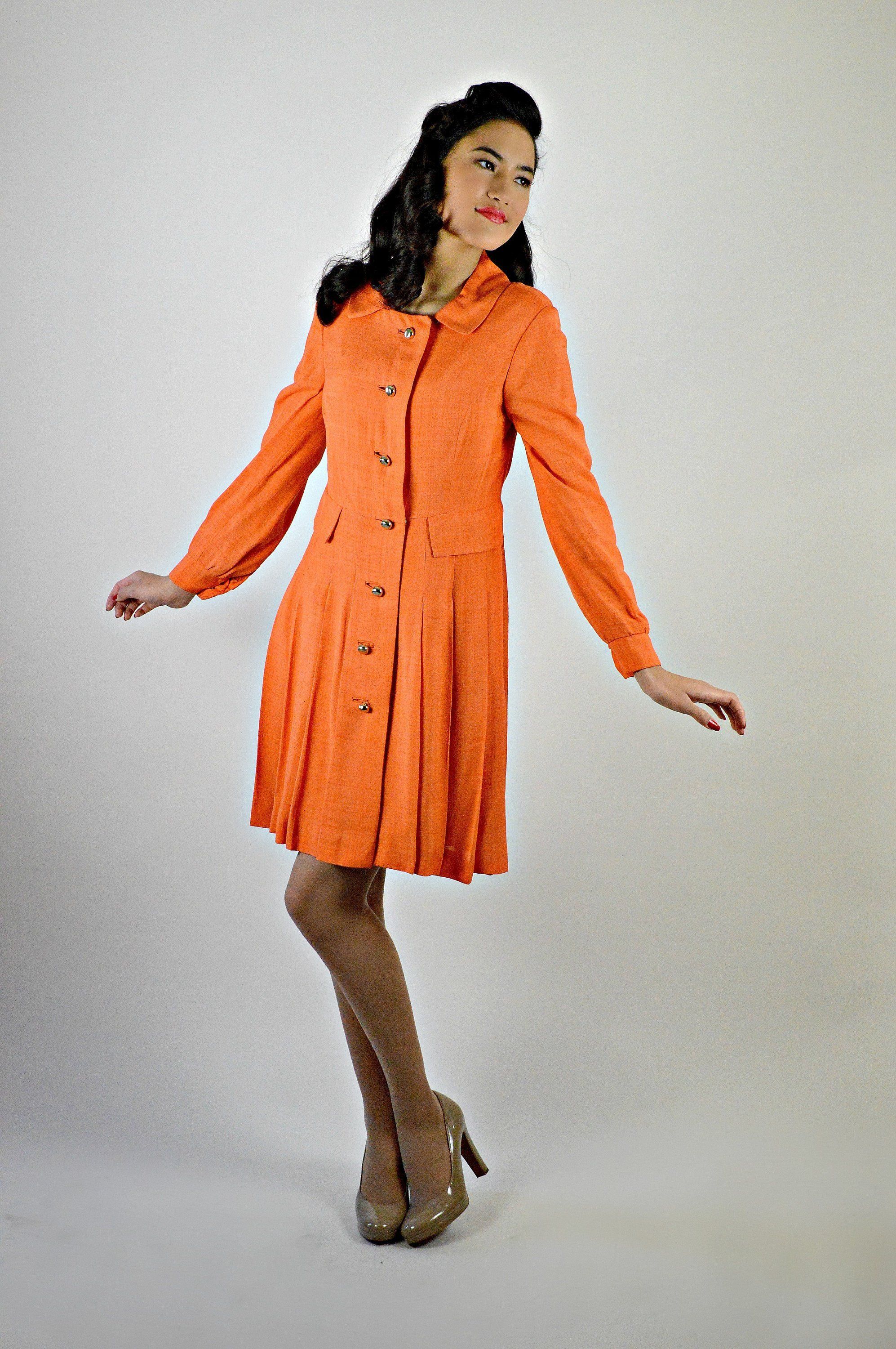 orange 60s dress