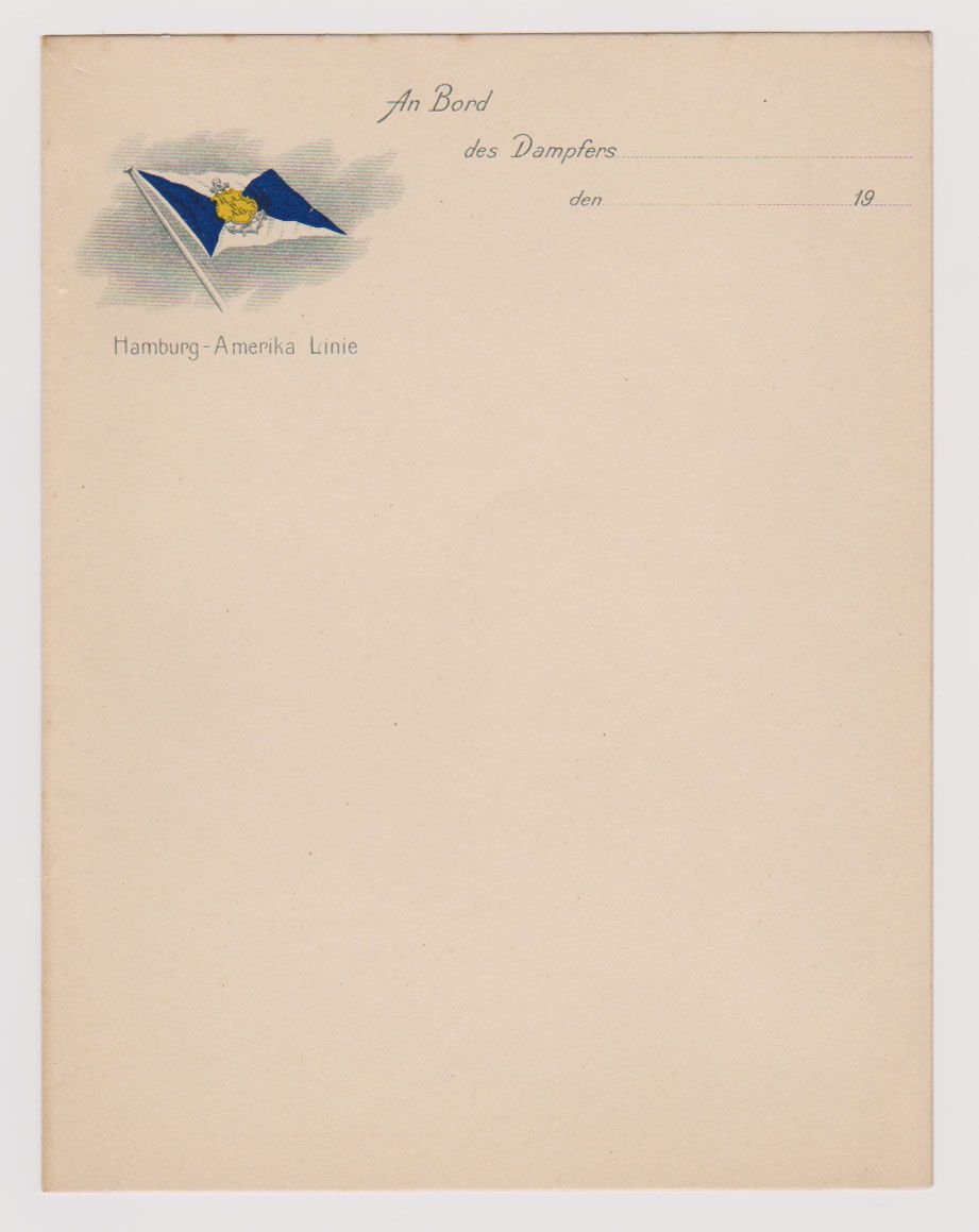 hamburg amerika linie generic stationery 1900s unused half sheet stationery