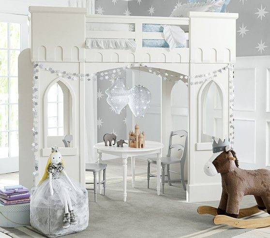 Children S Princess Castle Bunk Bed With Slide Stairs Wardrobes Kid Beds Kids Bunk Beds Bunk Bed With Slide