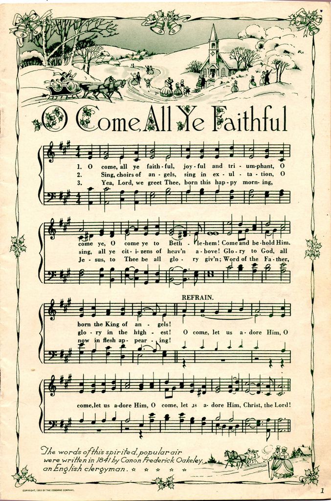 o come all ye faithful christmas sheet music christmas music and vintage christmas sheet music