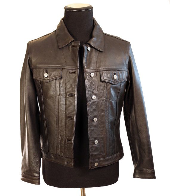 vintage leather trucker jacket vintage leather trucker jacket