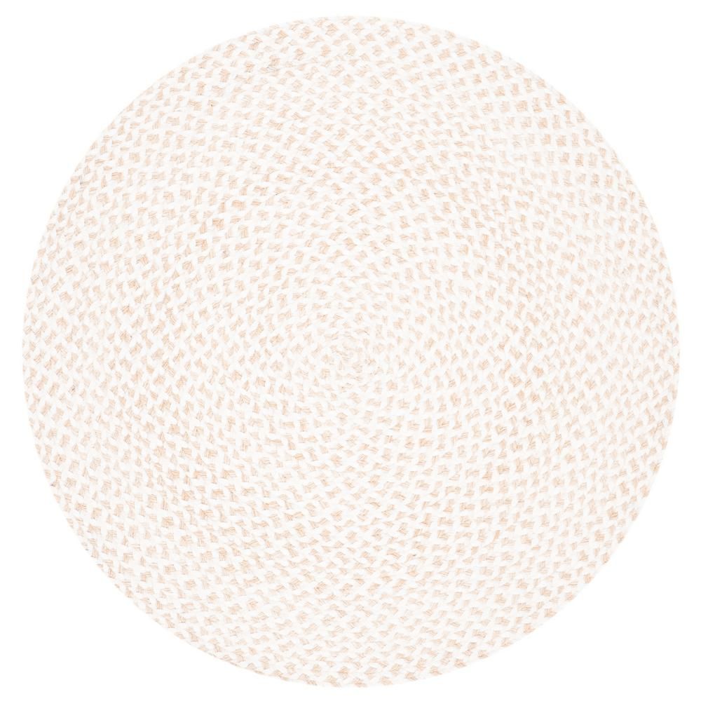 Safavieh Braided Ivory 5 Ft X Round Area Rug Polyester Area Rug