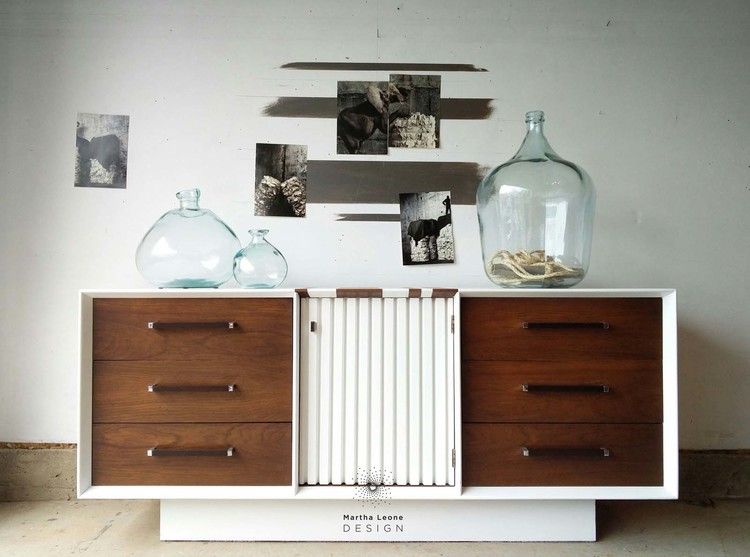 Martha Leone Design Lane Mid Century Dresser In Benjamin Moore Lane Mid Century Dresser In Benjamin Moore Super White And General Finishes Antique Walnut Gel Stain