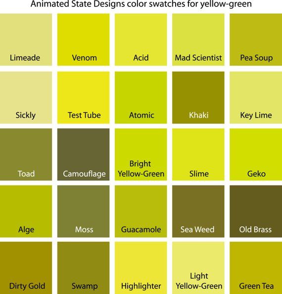 Color Swatches For Cyan Yellow Green And Etsy Color Swatches For Cyan Yellow