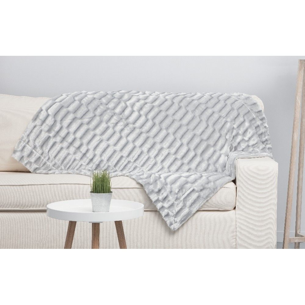 Plaid Pas Cher Gifi Jete De Canape Plaid Bleu Tapis Bleu