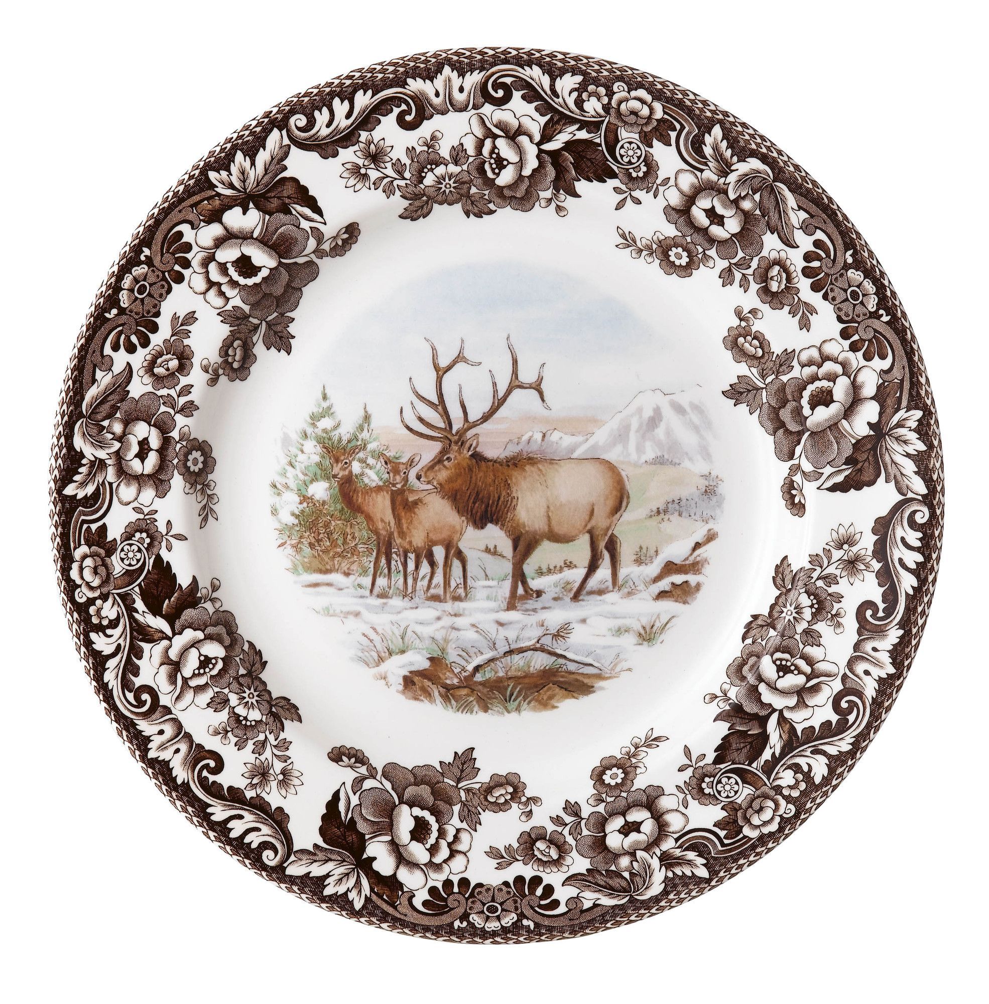 Woodland Elk 8 Bone China Salad Plate Spode Woodland Spode Woodland Deer