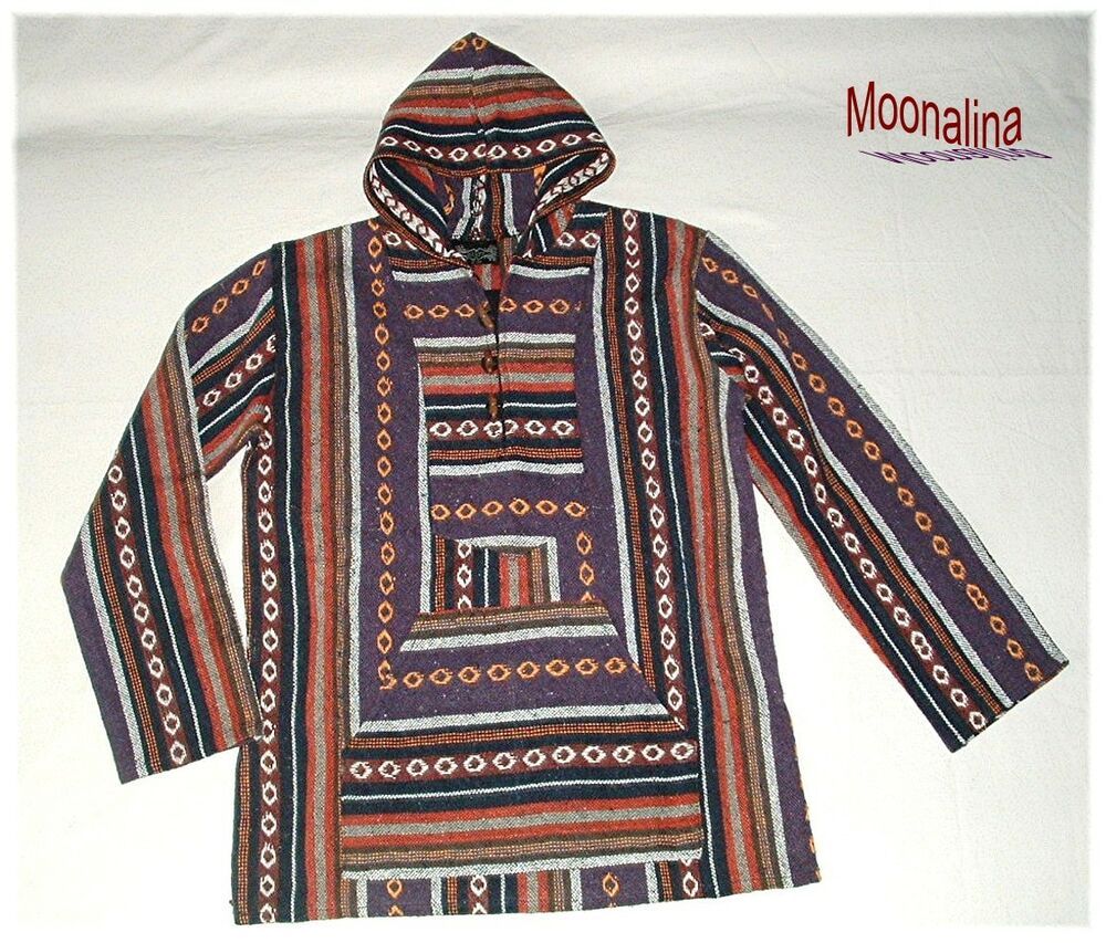 XL XXL* BAJA HOODY Überzieher Kapuzen PULLOVER Ethno HIPPIE XL XXL* BAJA HOODY Überzieher Kapuzen PULLOVER Ethno HIPPIE